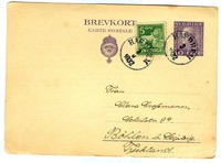 Postkarte 1932 von Schweden nach Deutschland