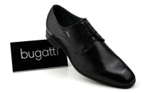 Bugatti Herren Business Schuhe Schnürer Echtleder 41 bis 48 Neu U1801 Schwarz