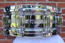 ROGERS 5 X 14 DYNASONIC SNARE DRUM VINTAGE 1969 SCRIPT LOGO w SNARE FRAME CLEAN!