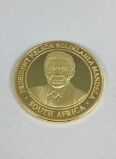 1 oz Goldmeadaillie with 999 Gold plated President Nelson Mandela South africa