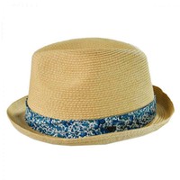 New Era EK Collection Thea Liberty of London Straw Fedora Hat