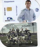 Knappenkarte + FC Schalke 04 + Ingo Anderbrügge Jahrhundertelf + Hülle Restguth.