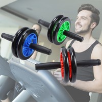 2 MODELL AB WHEEL BAUCHMUSKELTRAINER BAUCHTRAINER BAUCHMUSKELN ROLLER + KNIE PAD