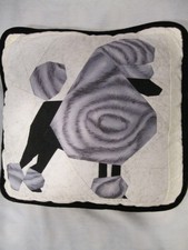 Hand Made Black Poodle Pillow (Show Cut)