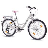 24" Zoll ALU CITYRAD JUGENDRAD MÄDCHENFAHRRAD CHRISSON RELAXIA mit 7G weiss
