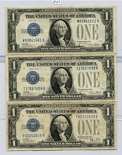 Five Mixed 1928 $1 Silver Certificates (#1023) Decent. No Holes. Carefully Check