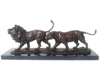 Bronze Figur von MILO *Löwenpaar* NEU Bronzefiguren Skulptur Löwe 20651