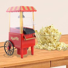 Mini Air Pop Corn Maker Cart Popper Machine Tabletop Vintage Home Movie Red Z4O1