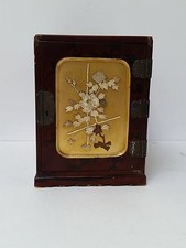 Antique Chinese Japanese Red Lacquer Jewelry Lock Box