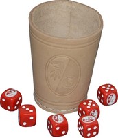 KNOBELBECHER WÜRFELBECHER + 6 WÜRFEL SC FREIBURG