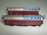 2 Stück  Roco N 25093 Schienenreinigungswagen Roco Clean    ANSEHEN