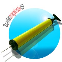 Ballpumpe Fussball Pumpe Luftpumpe mit Ballnadel GELB Ventilnadel 30cm Lang incl