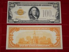 Nice Crisp 1934 $100.00 Gold Certificate Copy Banknote Read Description!