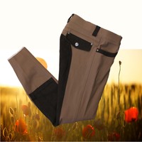 Reithose Sonnenreiter Micro-Patten,Vollbesatz Sonnenreite, hellbraun, Gr. 34