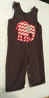Boys La Jenns Corduroy Chevron Elephant Applique Sleeveless One Pc Jon Jon 18m