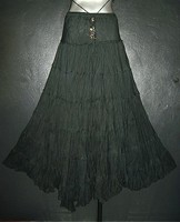 LANG SCHWARZ MAXI GOTHIC ROCK 44 46 48 Vintage Mittelalter Hexen Larp Hippie