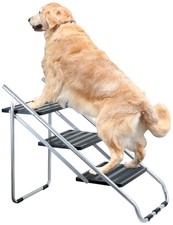 Doggie Stairs Steps For Bed Car Pet Dog Ramp Furniture Metal Folding Heavy Duty