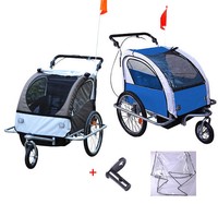 Kinderanhänger 2 in 1 Fahrradanhänger 360°Drehbar mit Ersatzkupplung Regenschutz