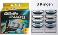 GILLETTE MACH 3 Rasierklingen 8 - 8er - 8 Stück - Pack Set original Gillete  NEU