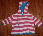 HANNA ANDERSSON Pink Blue Reversible Organic Stripe Hoodie Jacket 70 6-12 Months