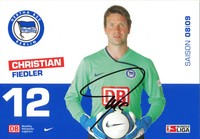 Christian Fiedler   Hertha BSC Berlin   2008/2009  Autogrammkarte - 217128