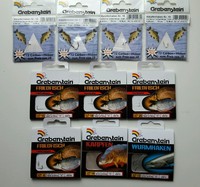 10 Pakete gebundene Angelhaken x 12 Stück Größe 1 - 20 sortiert 10 verschiedene