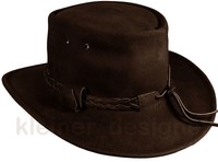 Kängurah Lederhut Outback Australian Hat Hutband Dunkelbraun Hutgröße 54-60 cm