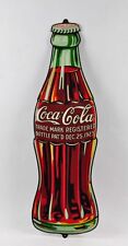 1933 Coca Cola Die Cut Embossed Bottle Sign. Lot 1739