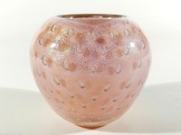 SEGUSO Glas Vase a bolle ° corodonato d'oro ° Poli Murano 50er Jahre ° Etikett