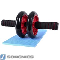 Songmics Bauchtrainer Roller AB Wheel mit Knie Pad Rot SPU75R