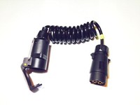 Spiralkabel Anhänger Stecker m. Kupplungsdose Verlängerungskabel 150 cm  7 polig