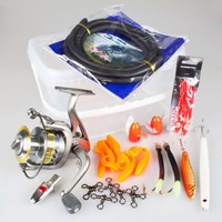 Happy Bucket Meeresangeln - umfangreiches Zubehörset mit Angelrolle Pilker etc.