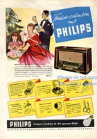 Philips Radio Reklame von 1955 Weihnachten Bescherung Saturn Werbung ad Geschenk