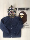 BAPE A BATHING APE SHARK NAVY COACH JACKET 1ST CAMO YELLOW Size L 100% AUTHENTIC