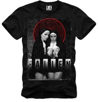 E1SYNDICATE T SHIRT FALLEN ANGEL NONNE NUN DOPE SUPREME WASTED YOUTH BLACK