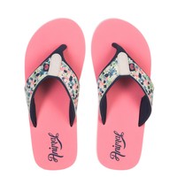 ANIMAL WOMENS SWISH AOP PINK SOFT TOE POST FLIP FLOPS/BEACH SANDALS 6S/307/T04