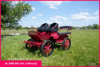 Planwagen Kutsche Wagonette Marathonwagen 27" Kutschen RAL3027 mit Luftfederung