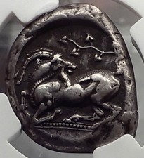 KELENDERIS CILICIA 425BC Stater Horse Rider Goat Silver Greek Coin NGC i58232