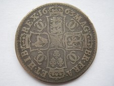 1663 Charles Ii silver Halfcrown, Fair. Acs