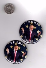 2 DONALD TRUMP For President 2016 button campaign 2.25" pin pinback election