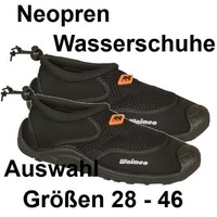 NEOPREN WASSERSCHUHE Strandschuhe Surfschuhe Badeschuhe SCHWARZ Gr. 28 - 46