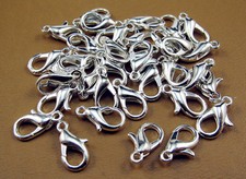 Free Top 100pcs Bulk Silver Plated Lobster Parrot clasps Hooks Findings 12x6mm