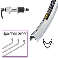 Hinterrad / 28 Zoll / EXAL ZX 19 silber / mit Shimano Deore XT 8/9/10 fach 