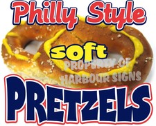 Philly Style Soft Pretzels Food Truck Concession Stand Restaurant Decal 14"