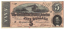 T-69 Pf-10 Cr-564 1864 Confederate States of America Five Dollar Note No. 32799