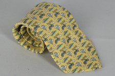 Vineyard Vines Custom Forbes Yellow Motorcycle and Hot Air Balloon Silk Tie