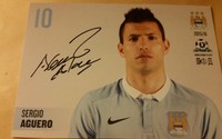 Sergio Aguero Manchester City Gross Autogrammkarte