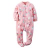 CARTER'S BABY GIRL CHRISTMAS SNOWMAN BLANKET SLEEPER FOOTED FLEECE PAJAMAS 6M