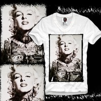 E1SYNDICATE V T SHIRT MARILYN MONROE TATTOO ROCKABILLY JAMES DEAN 256 DC S/M/L/X