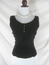 Vtg 40s 50s Black Velvet Womens Vintage Top Blouse C 38